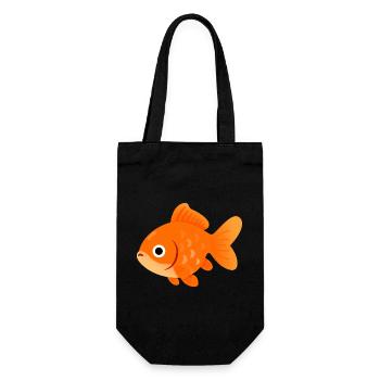 Sunny Orange Goldfish Illustration - Gift Bag for Bottles - black - Front