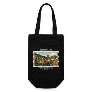Deutschland Freiburg im Breisgau Vintage Reisemark - Geschenkbeutel für Flaschen - Schwarz - Vorne