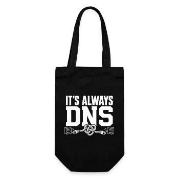 Es ist immer DNS - Geschenkbeutel für Flaschen - Schwarz - Vorne
