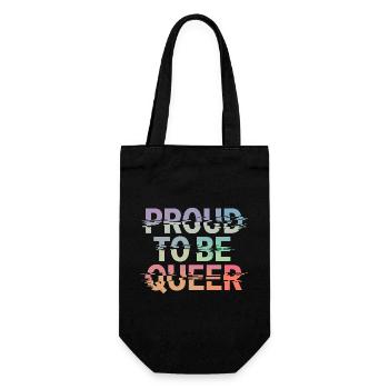 Proud To Be Queer LGBTQ Stolz Und Pride - Geschenkbeutel für Flaschen - Schwarz - Vorne