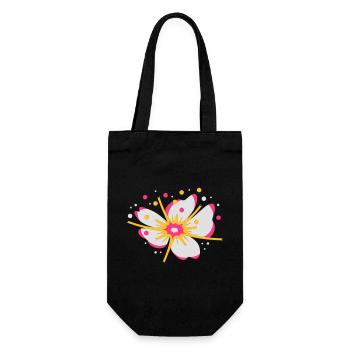 A cherry blossom with pollen - Gift Bag for Bottles - black - Front