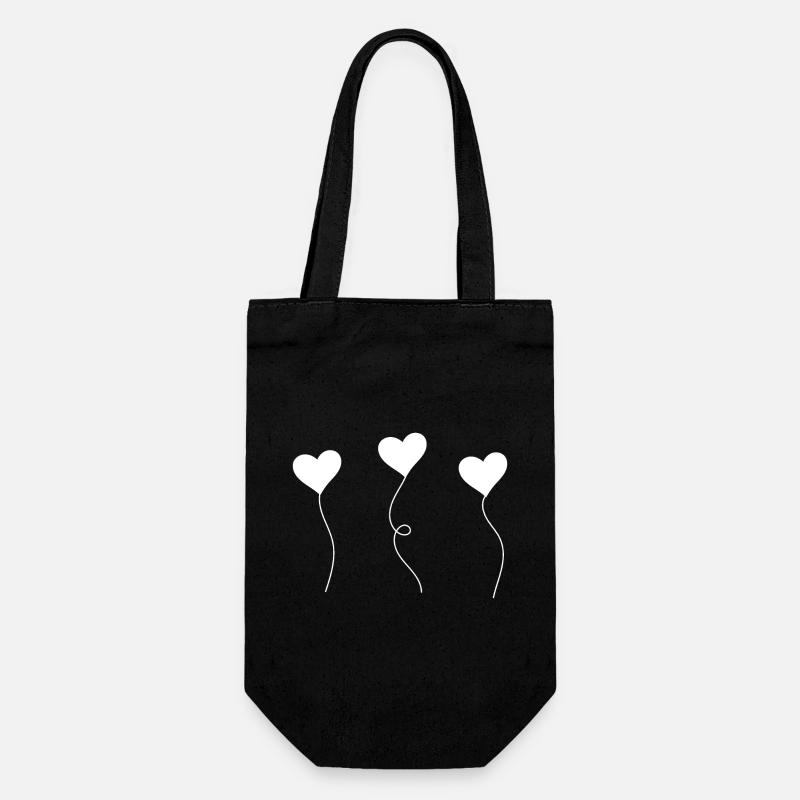 heart - Geschenkbeutel für Flaschen - Schwarz