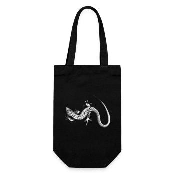 Lézard gris motif noir et blanc - Sac à bouteille - noir - Devant