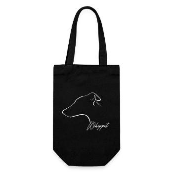 WHIPPET Profil Wilsigns Windhund Hunde Windhunde - Geschenkbeutel für Flaschen - Schwarz - Vorne