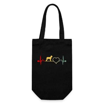 Lagotto Romagnolo Herzschlag Vintage - Geschenkbeutel für Flaschen - Schwarz - Vorne