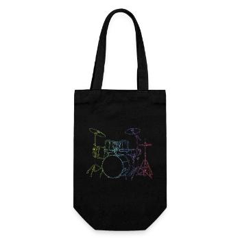 Drumset Sticks Drummer Drums Drummer - Gift Bag for Bottles - black - Front