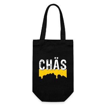 Chäs (SWISS CHEESE) - Geschenkbeutel für Flaschen - Schwarz - Vorne
