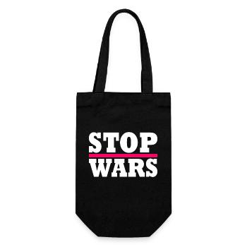 Stop wars - Geschenkbeutel für Flaschen - Schwarz - Vorne