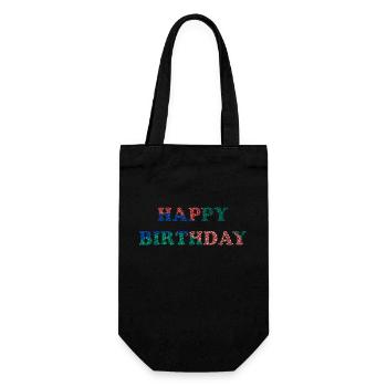 JAHRESTAG. ALLES GUTE ZUM GEBURTSTAG!. ALLES GUTE ZUM GEBURTSTAG!. - Geschenkbeutel für Flaschen - Schwarz - Vorne