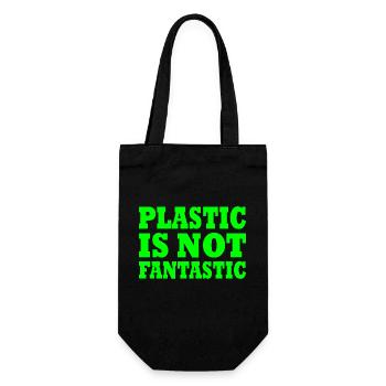 Plastic is not fantastic - Geschenkbeutel für Flaschen - Schwarz - Vorne