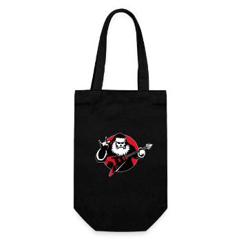Heavy Metal Weihnachtsmann - Geschenkbeutel für Flaschen - Schwarz - Vorne