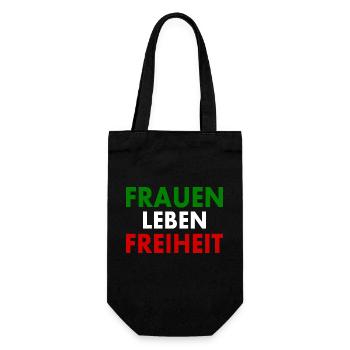 Frauen leben freiheit - Geschenkbeutel für Flaschen - Schwarz - Vorne