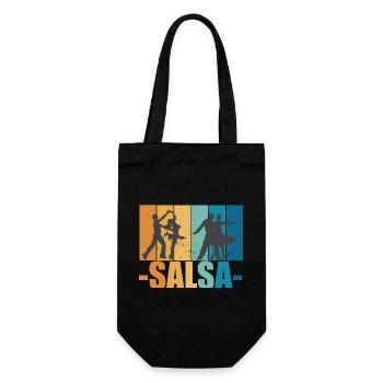 Salsa Vintage Tänzer Retro tanzen Geschenk - Geschenkbeutel für Flaschen - Schwarz - Vorne