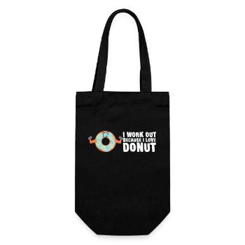 Ich trainiere, weil ich Donut liebe - Geschenkbeutel für Flaschen - Schwarz - Vorne