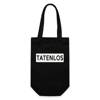 Tatenlos Lustiger Spruch - Geschenkbeutel für Flaschen - Schwarz - Vorne
