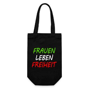 Frauen leben freiheit - Geschenkbeutel für Flaschen - Schwarz - Vorne