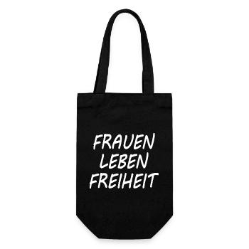 Frau leben freiheit - Geschenkbeutel für Flaschen - Schwarz - Vorne