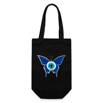 Nazar Schmetterling weiß - Geschenkbeutel für Flaschen - Schwarz - Vorne