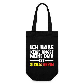 Ich habe keine Angst meine Oma ist Sizilianerin - Geschenkbeutel für Flaschen - Schwarz - Vorne