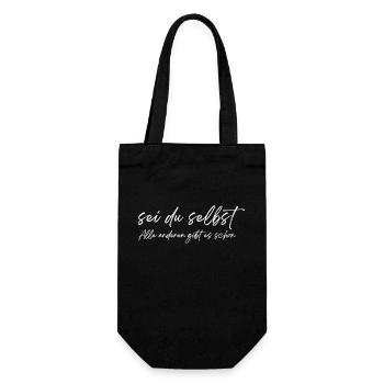 Motivation / Sei du selbst / mentale Stärke - Geschenkbeutel für Flaschen - Schwarz - Vorne