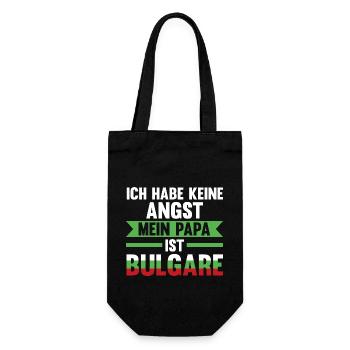 Ich habe keine Angst mein Papa ist Bulgare - Geschenkbeutel für Flaschen - Schwarz - Vorne