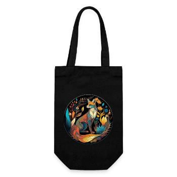 Mandala nature magic - Geschenkbeutel für Flaschen - Schwarz - Vorne