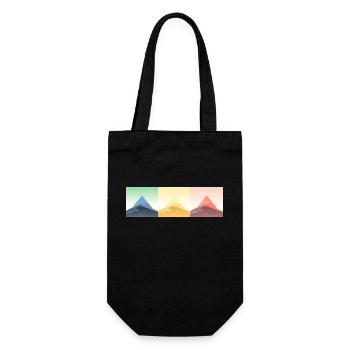 Gebirgslandschaft Geometrische Kunst - Geschenkbeutel für Flaschen - Schwarz - Vorne