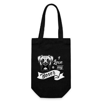 J’adore mon Boxer - Sac à bouteille - noir - Devant