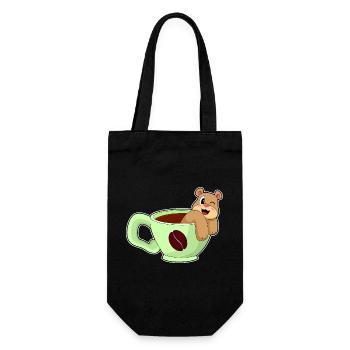 Bear cup of coffee - Gift Bag for Bottles - black - Front