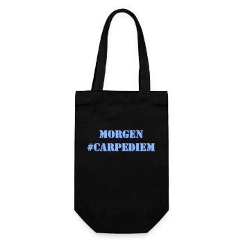 MORGEN - Carpe Diem - Geschenkbeutel für Flaschen - Schwarz - Vorne