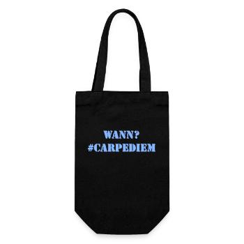 WANN? - Carpe Diem - Geschenkbeutel für Flaschen - Schwarz - Vorne