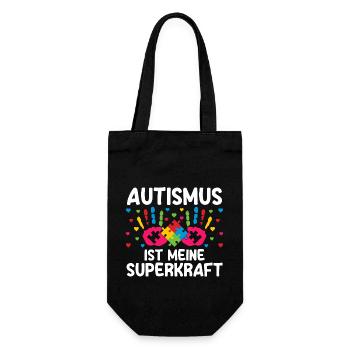 Autismus Autist Autisten - Geschenkbeutel für Flaschen - Schwarz - Vorne