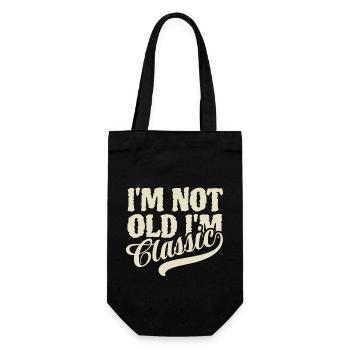 I'm not old I'm classic - Vintage Retro - Geschenkbeutel für Flaschen - Schwarz - Vorne