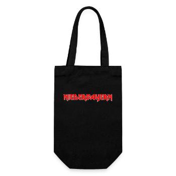 Modisches Heimat NIEDERBAYERN Metal-Design - Geschenkbeutel für Flaschen - Schwarz - Vorne