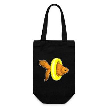 Goldfisch Schwimmen Schwimmring Sommer - Geschenkbeutel für Flaschen - Schwarz - Vorne