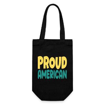 Pround american typograohy - Gift Bag for Bottles - black - Front