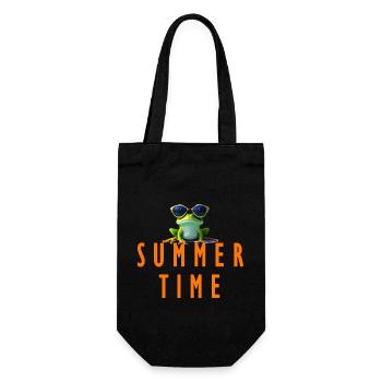 frog summer time - Geschenkbeutel für Flaschen - Schwarz - Vorne