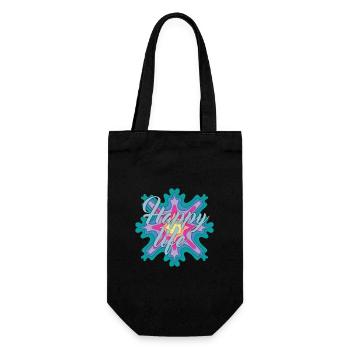 Happy life - feeling happy - Gift Bag for Bottles - black - Front