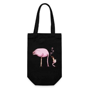 irritated FLAMINGO - Gift Bag for Bottles - black - Front