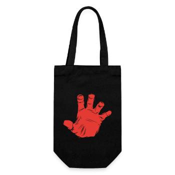 Hands off! Finger weg! Hand - Geschenkbeutel für Flaschen - Schwarz - Vorne