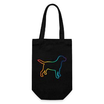 Dog Man Rainbow Colors Dog Love - Gift Bag for Bottles - black - Front