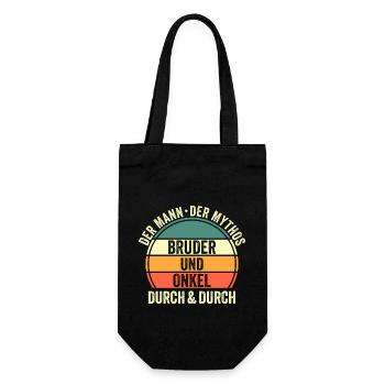 Bruder und Onkel - Geschenkbeutel für Flaschen - Schwarz - Vorne