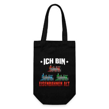 Dampfzug Lokomotive 3 Geburtstag Eisenbahn - Geschenkbeutel für Flaschen - Schwarz - Vorne