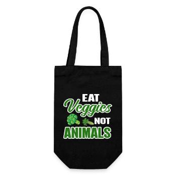 Vegan Veganismus - Geschenkbeutel für Flaschen - Schwarz - Vorne