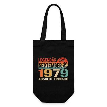 1979 September Vintage Geburtstagsgeschenk 1979 - Geschenkbeutel für Flaschen - Schwarz - Vorne