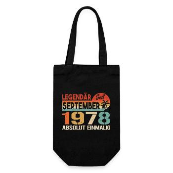 1978 September Vintage Geburtstagsgeschenk 1978 - Geschenkbeutel für Flaschen - Schwarz - Vorne