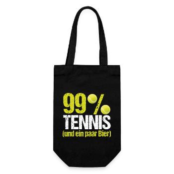 Tennisspieler Tennis Bier - Geschenkbeutel für Flaschen - Schwarz - Vorne