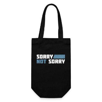 Sorry Not Sorry. Ironic and Funny Design - Gift Bag for Bottles - black - Front