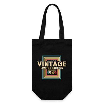 75th Birthday Vintage November Vintage 1949 - Gift Bag for Bottles - black - Front