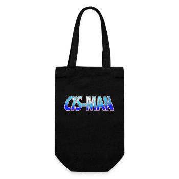 Cis-Man - Mann-80er Jahre Satire-Geschlecht-Ver.2 - Geschenkbeutel für Flaschen - Schwarz - Vorne